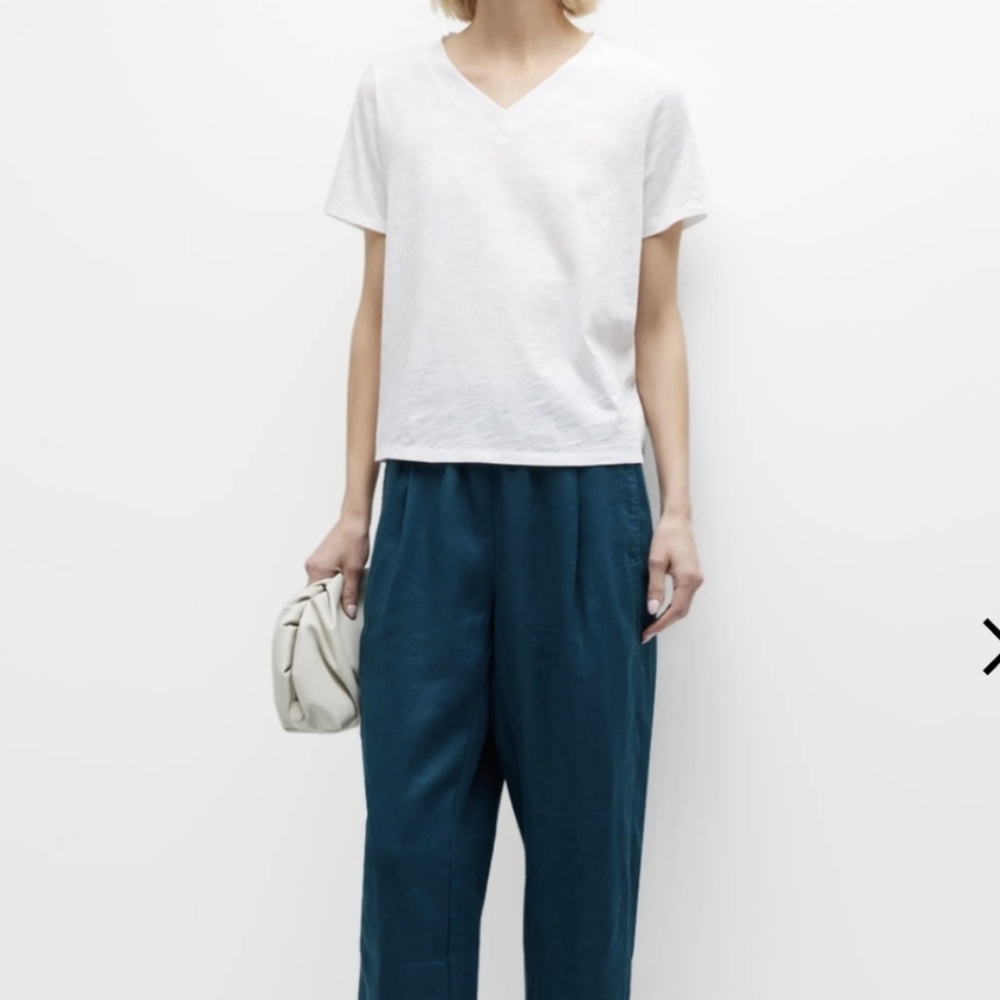 Eileen Fisher White Slubby Jersey Shirt, new without tags - Picture 5 of 7